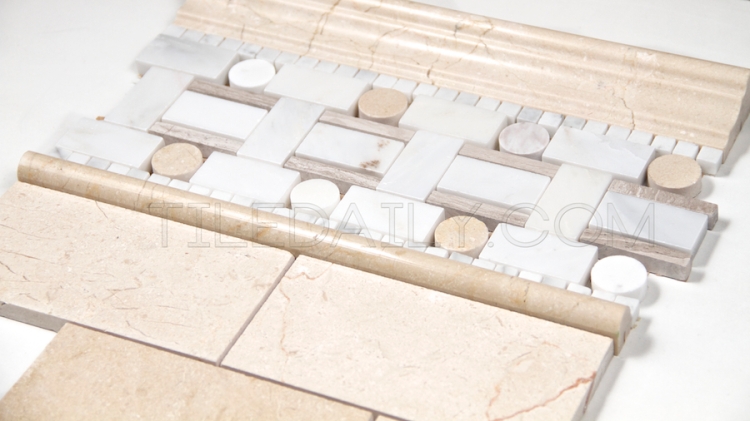 NS0038CM - Crema Marfil Marble Brick Mosaic 