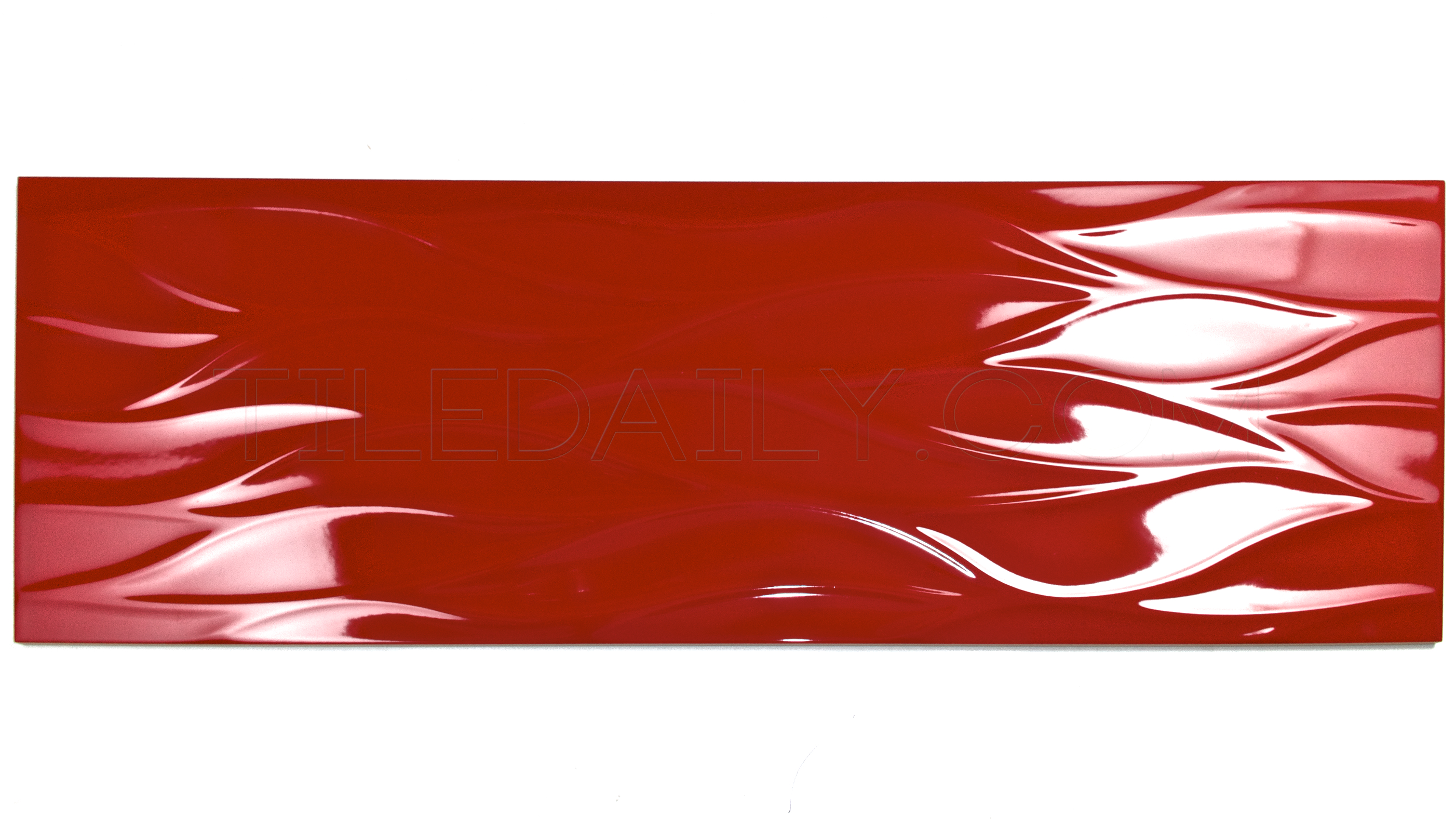Leaf Wave Ceramic Tile, Red, White \u2013 tiledaily