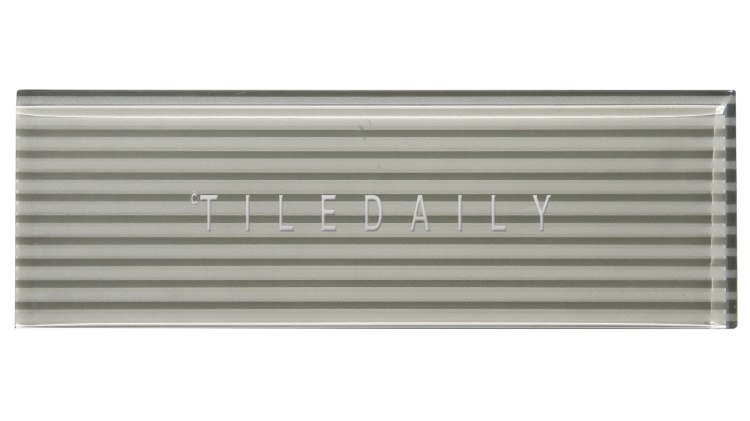 Light Grey, Striped Subway Glass Tile - GM0132LGY 
