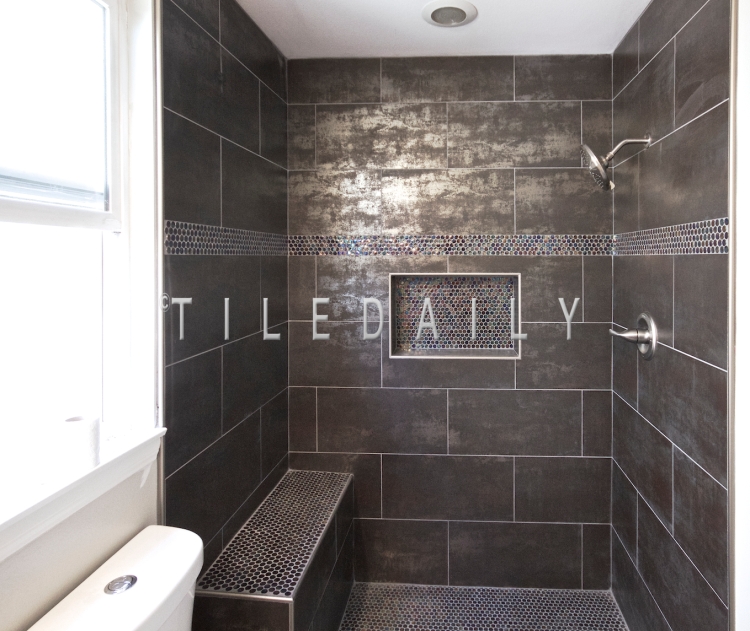 Featured Install: Bathroom, Corona, CA Tile Code: MP0041SR & GM0012PE