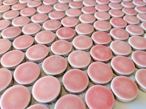 pink penny round mosaic for wall and floor tile